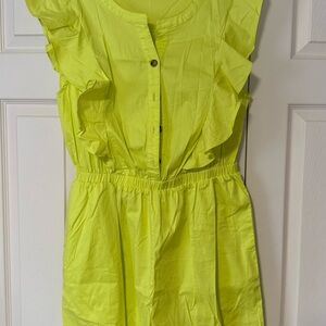 Chic Soul Bright Yellow Ruffle Romper